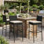 Ensemble de 4 tabourets de bar en osier de patio en polyuréthane résistant aux intempéries, dossier incurvé ergonomique et repose-pieds robuste antidérapant, structure renforcée antirouille convenant au bar de patio, à la cour arrière