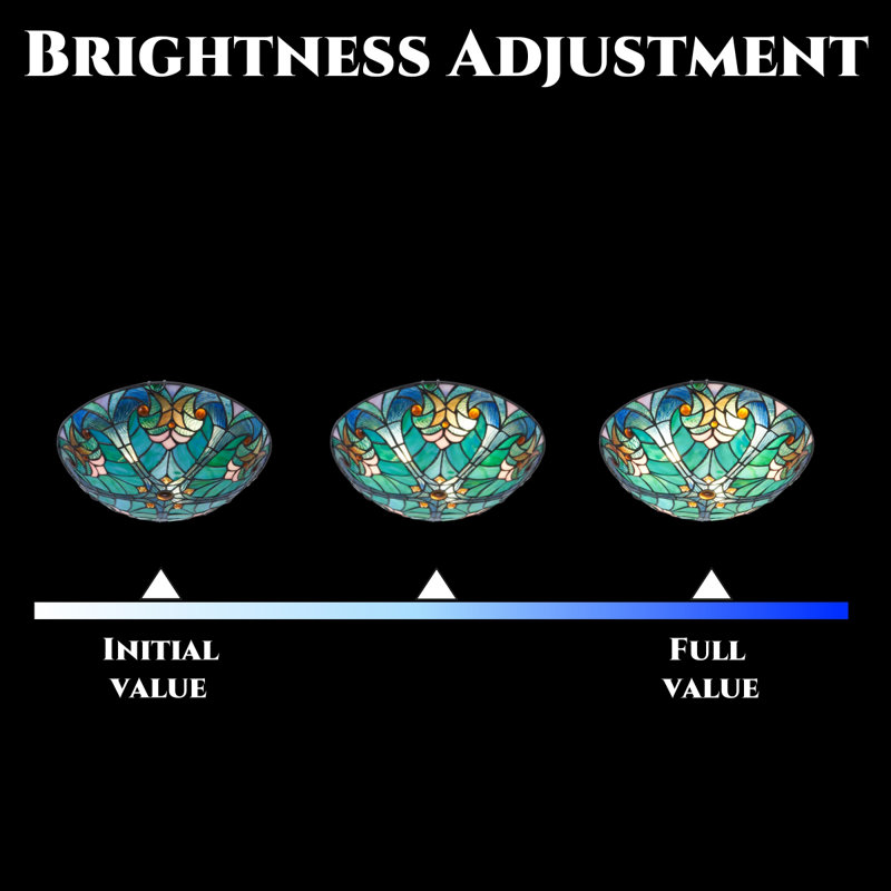 15.6 Inch Tiffany Style Ceiling Light - E26 Bulb Base/wall Control - Ceiling Light Fixtures