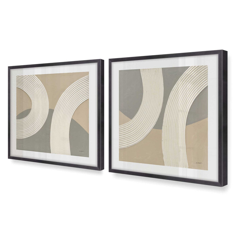 Ensemble de 2 impressions sur toile 20 "x 20", Cadre en zinc patiné, H 21,5 po x l 41,5 po x P 1,25 po