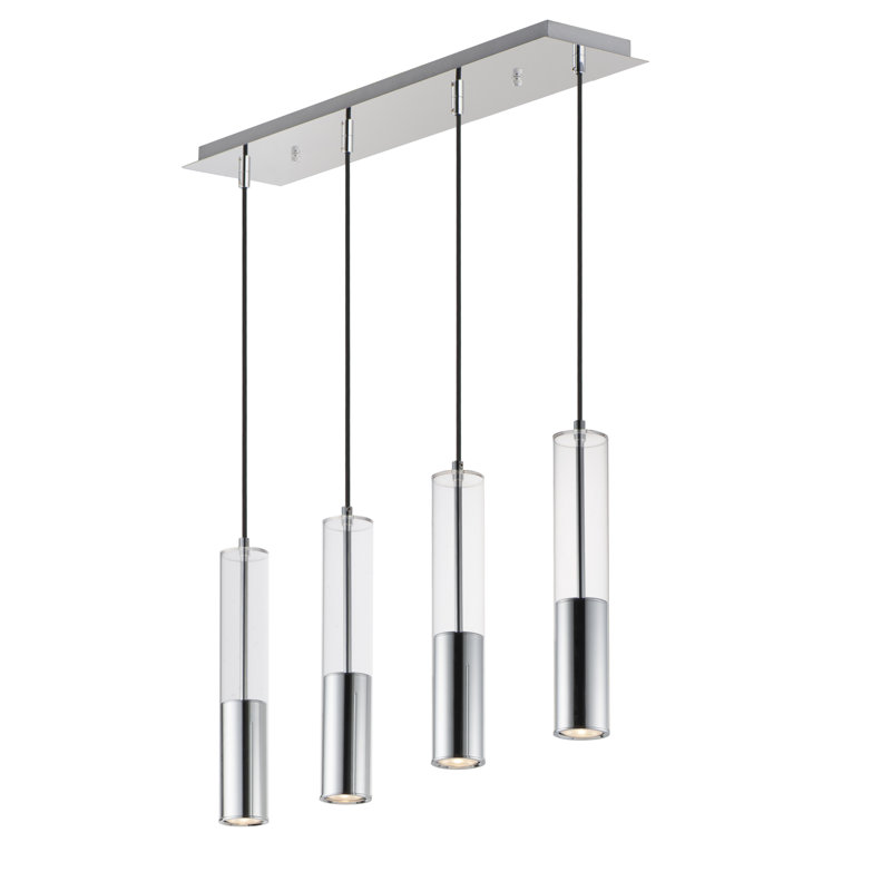 Luminaire suspendu torche linéaire, Chrome poli