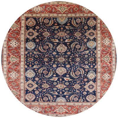 Tapis oriental bleu marine / orange Delray