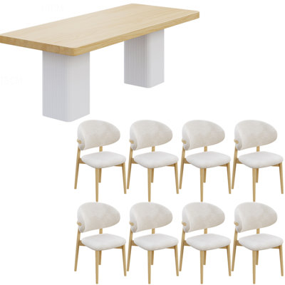 Modern Japanese style solid wood dining table set