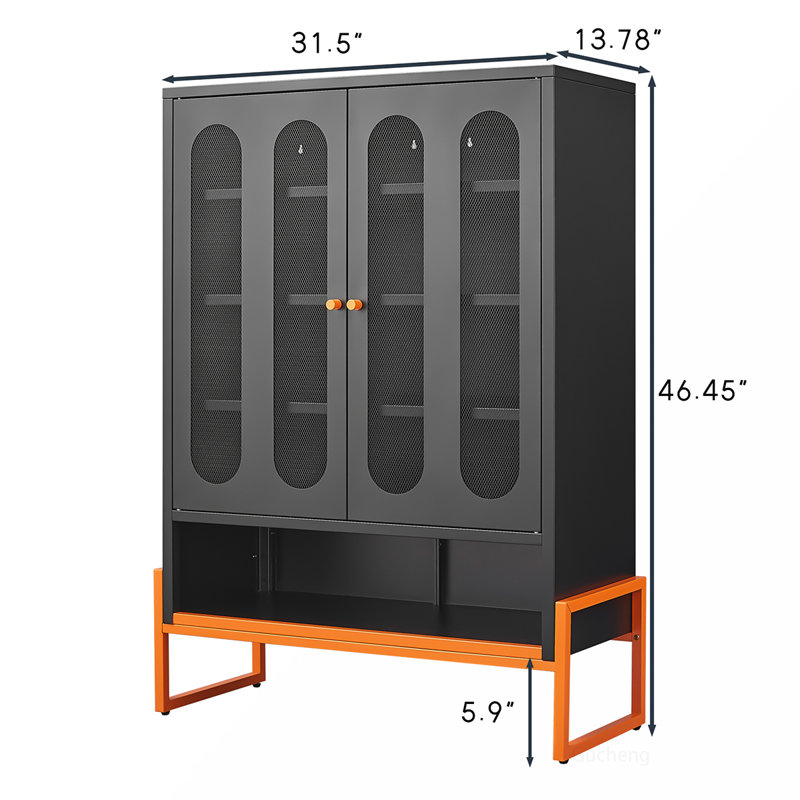 Versatile Double Door Shoe Cabinet with Innovative Design for Optimal Storage, Black