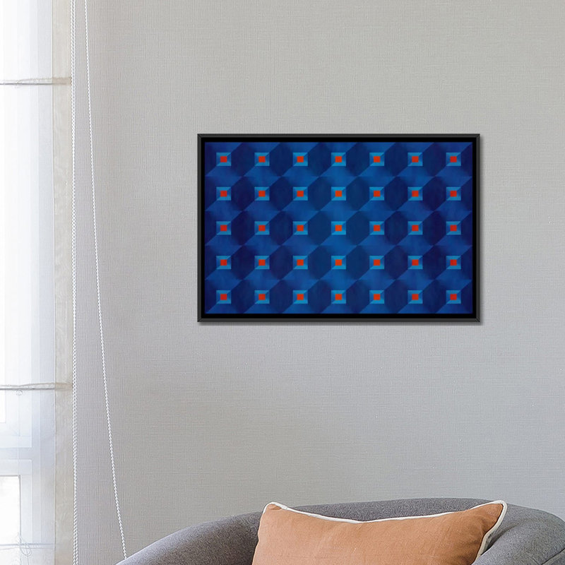 Albree Modern Pattern II, impression sur toile, H 18 po x l 26 po x P 1,5 po, Toile avec cadre flottant noir, Pas de tapis