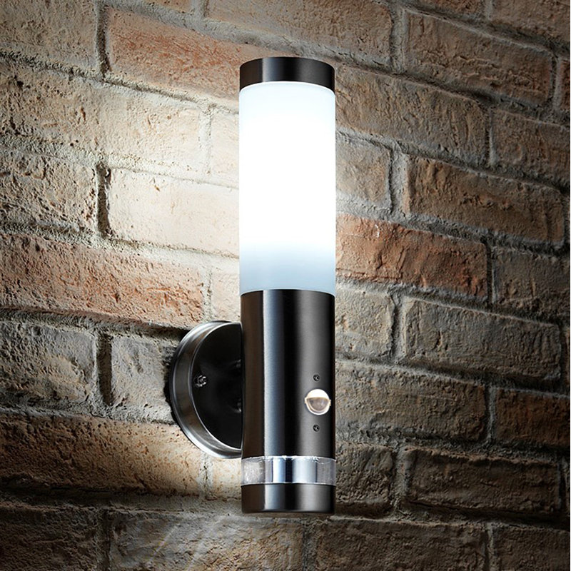 Garlock Brushed Chrome 90.17cm H Outdoor Armed Sconce
