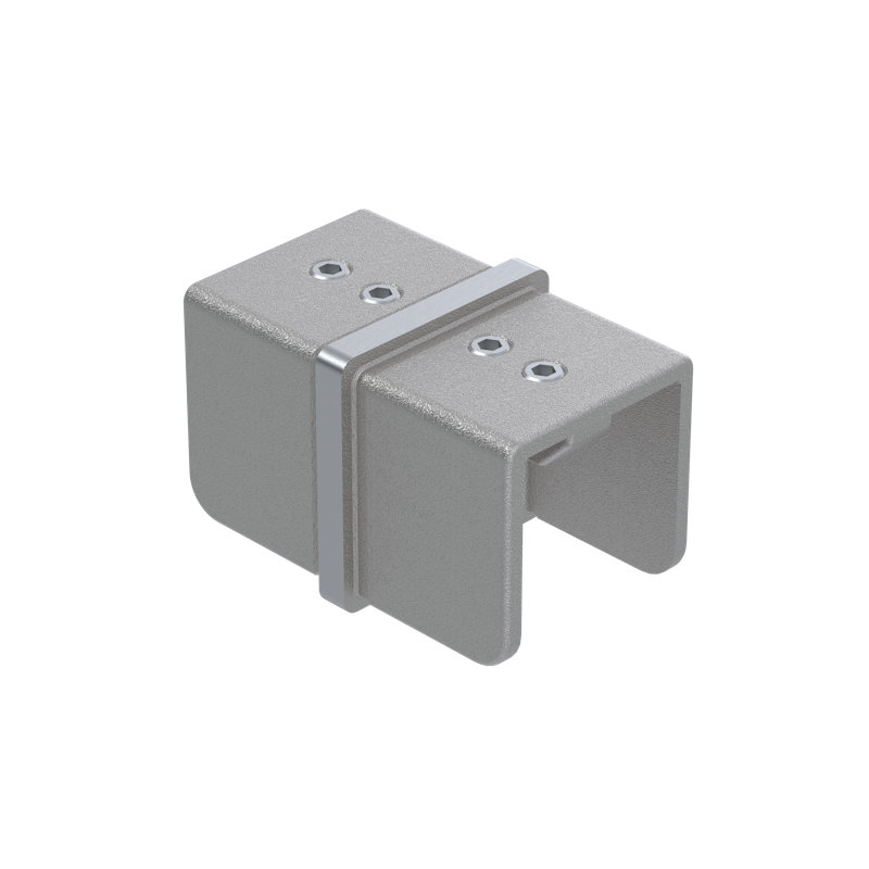 40 mm Square Caprail Straight Joiner, Brushed Stainless, Brushed Stainless