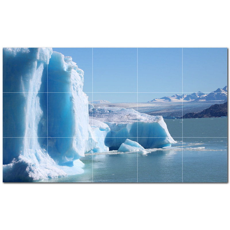 Murale en céramique satinée Glacier Photo 12 po x 12 po