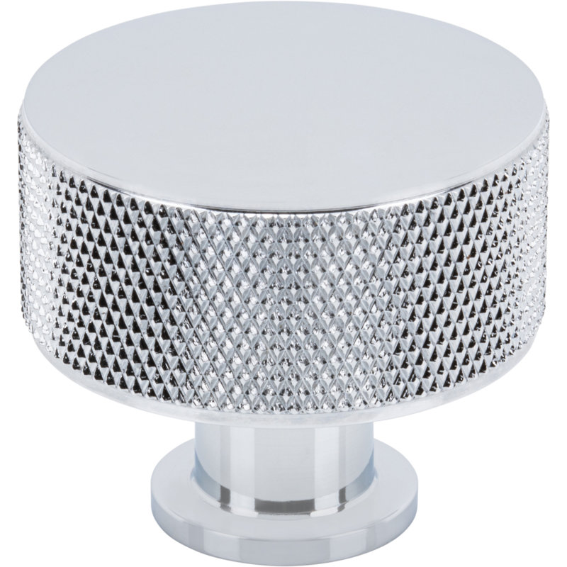 Beliza Cylindrical Knurled Knob, Polished Chrome, 15/16"