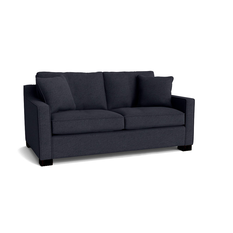 Aceyon Upholstered 71'' Sleeper Sofa, Espresso, Entice Navy