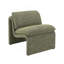 Fauteuil luxueux luxueux, coussin en mousse, siège allongé courbé et rembourré, style moderne