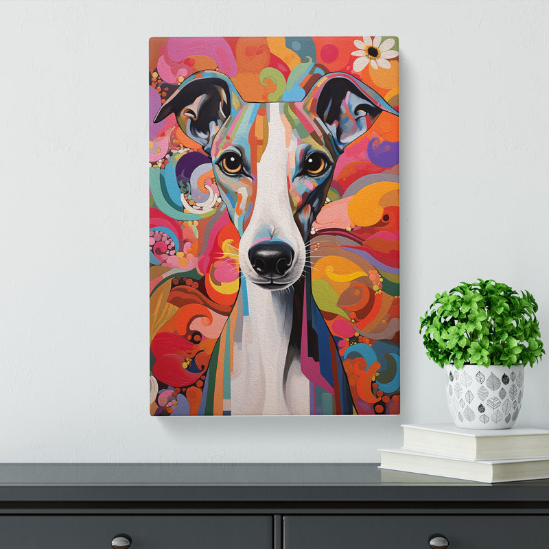 Whippet Modern - Print, 76cm H x 50cm W x 3cm D