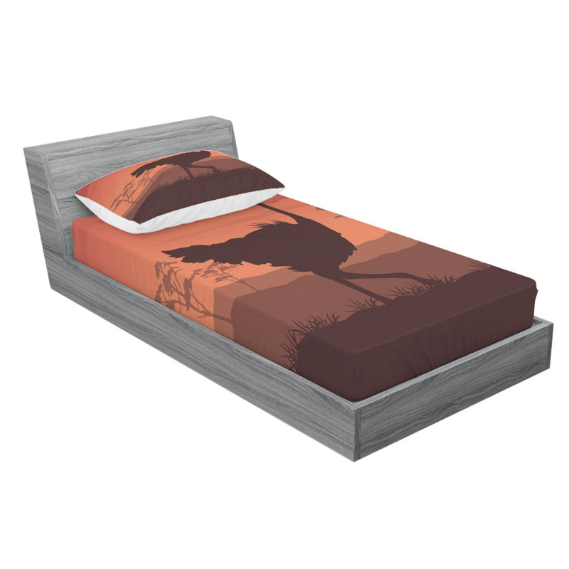 Ensemble de draps en autruche, Ensemble de draps pour lit simple TG avec drap-hou