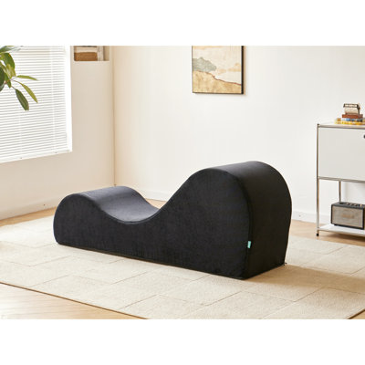 Chaise longue noire, ergonomique et confortable, mousse haute, housse lavable à la machine, chaise longue ergonomique, noyau en mousse, lavable