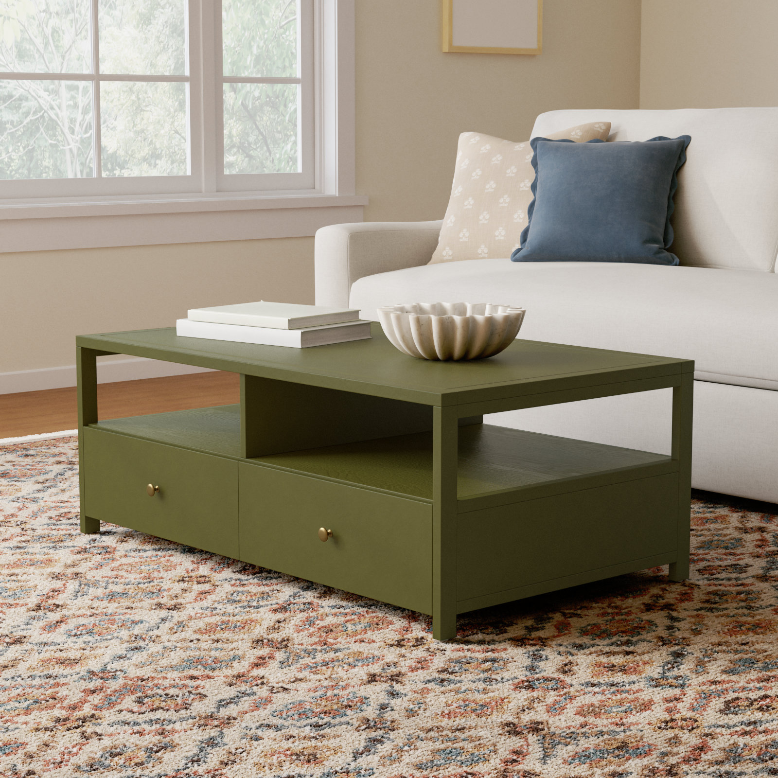 Gracie Coffee Table, Olive Green