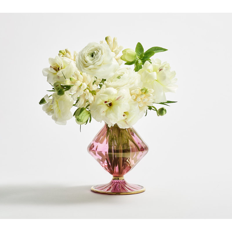 F2023 Handmade Glass Table Vase, Pink