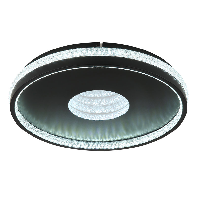 Plastic LED Flush Mount, Matte Black