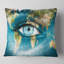 Planète Terre et œil bleu - coussin abstrait imprimé-30728095-30728099