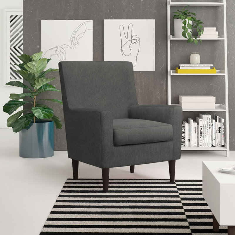 Donham Upholstered Accent Chair, Toulan Graphite Twill