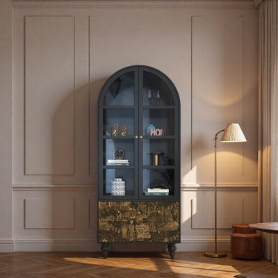 Vitrine en bois massif pour salon