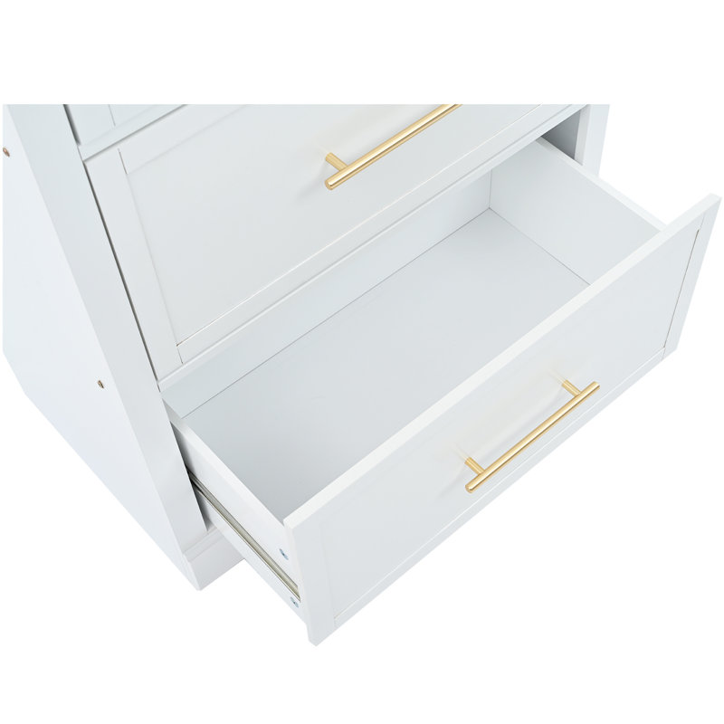 83.7Inch Kitchen With Faux Marble Surface - White Cabinet For Space Saving & Dining High Pantry Efficient Room Storage, White
