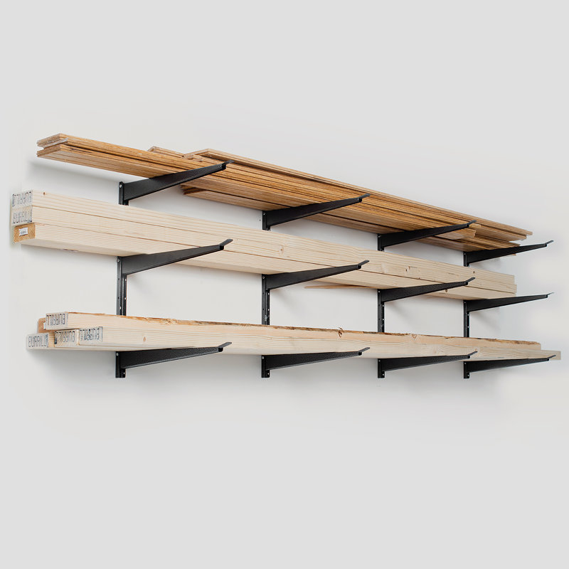 delta Heavy Duty Steel Wall Mounted Adjustable 3-Tier Lumber Storage Garage Rack
