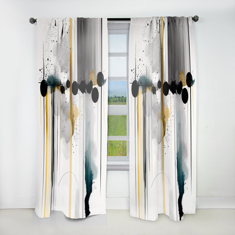Cadman - Abstract Transitional Shapes III - Shapes Curtain - Velvet Room Darkening - 1 panel, 52" W x 95" L