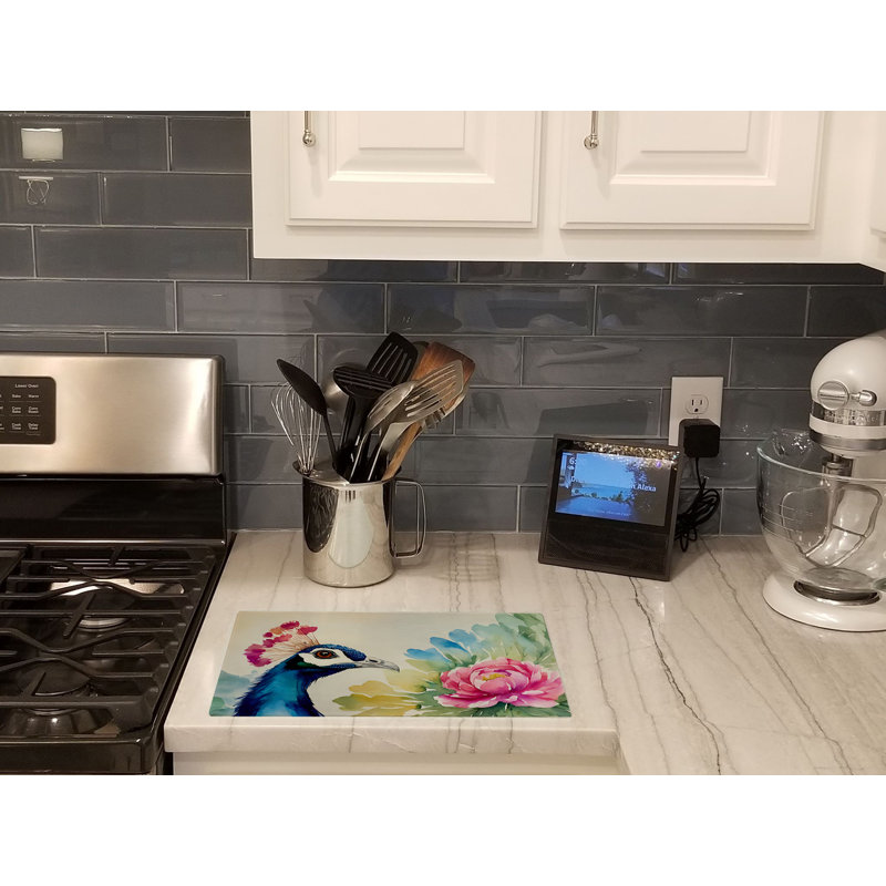 Peacock Glass Cutting Board