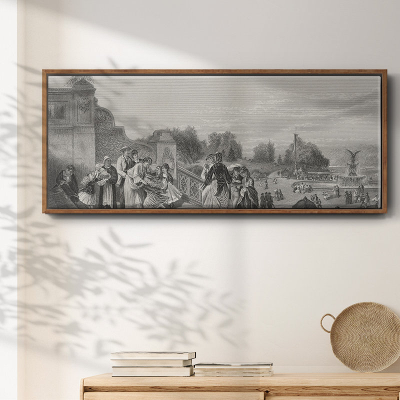 The Terrace, Central Park- Framed Canvas, 12" H x 30" W