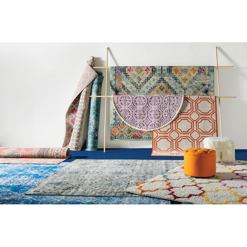 Christa Damask Cream/Light Gray Rug, Rectangle 8' x 10'
