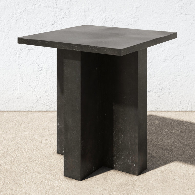 Dev 19.75'' Metal Outdoor Side Table, Dark Gray
