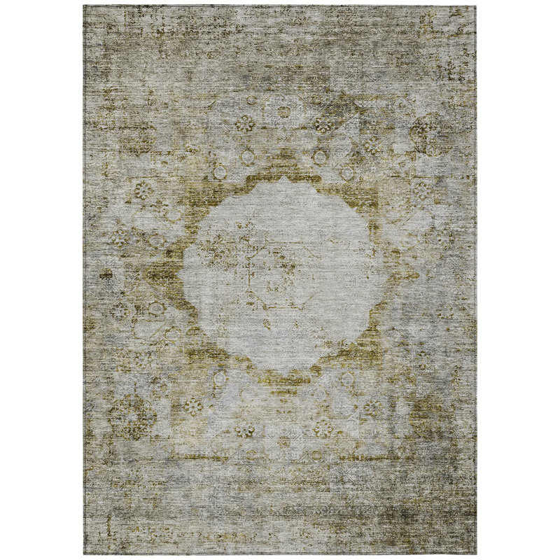Fresnel Washable Oriental Indoor / Outdoor Rug, Rectangle 10' x 14'