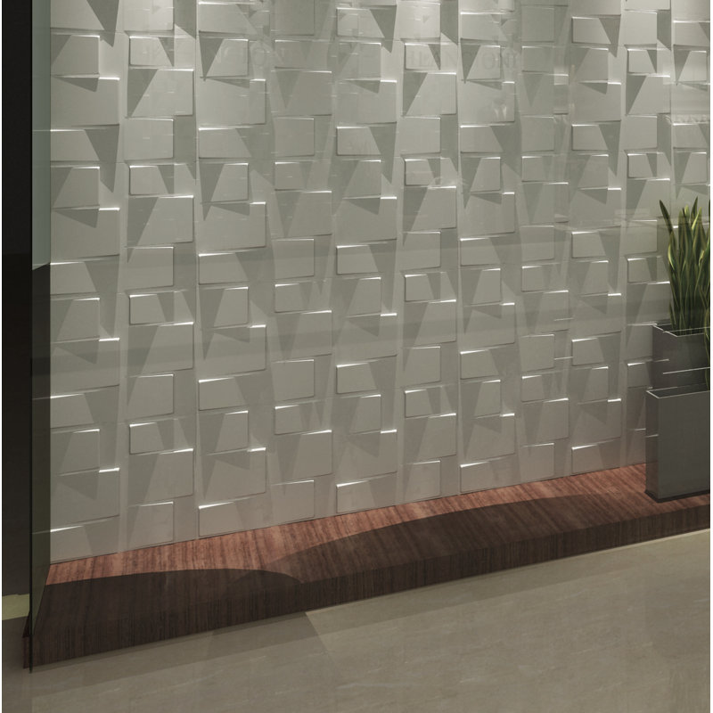 Shanley 50.04cm x 50.04cm Wood Tile in White