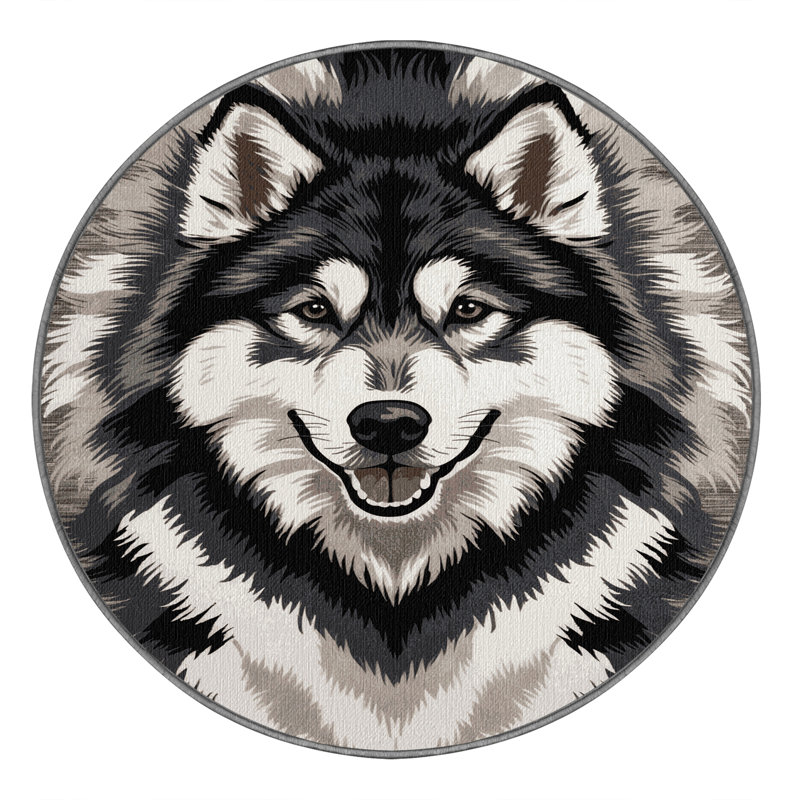  Tapis lavable Alaskan Malamute Dogs, Rond 6 pi