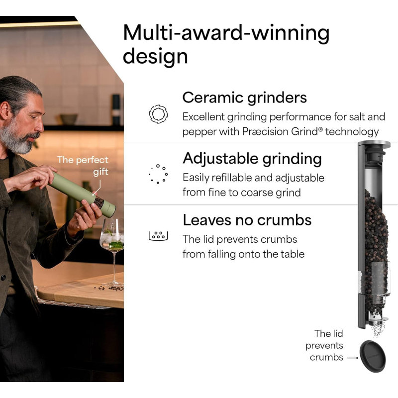 Brand Pepper Mill, Stainless Steel
