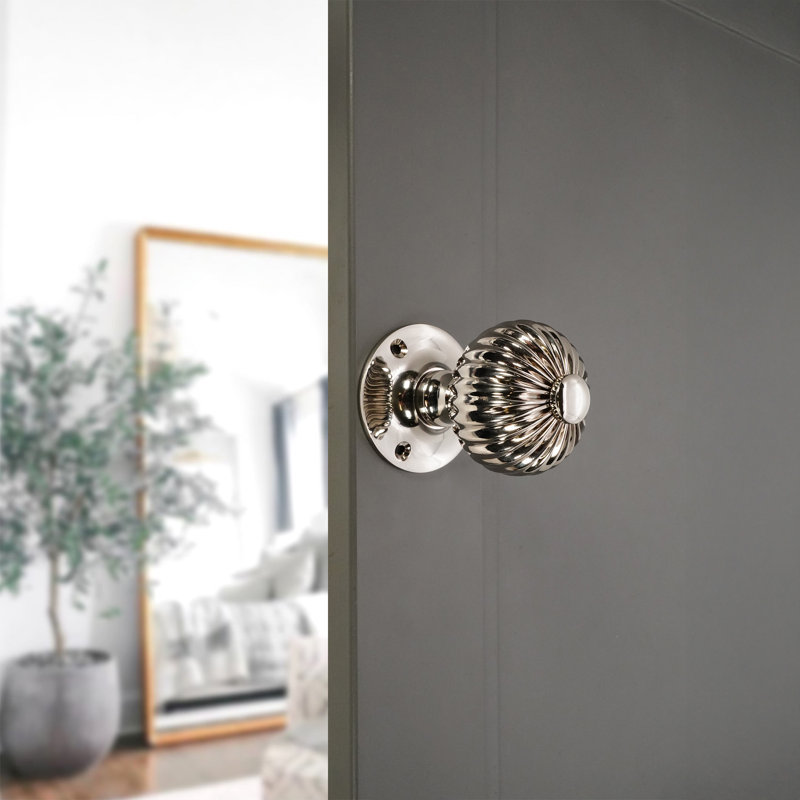 Regency Interior Mortise Door Knob, Polished Nickel