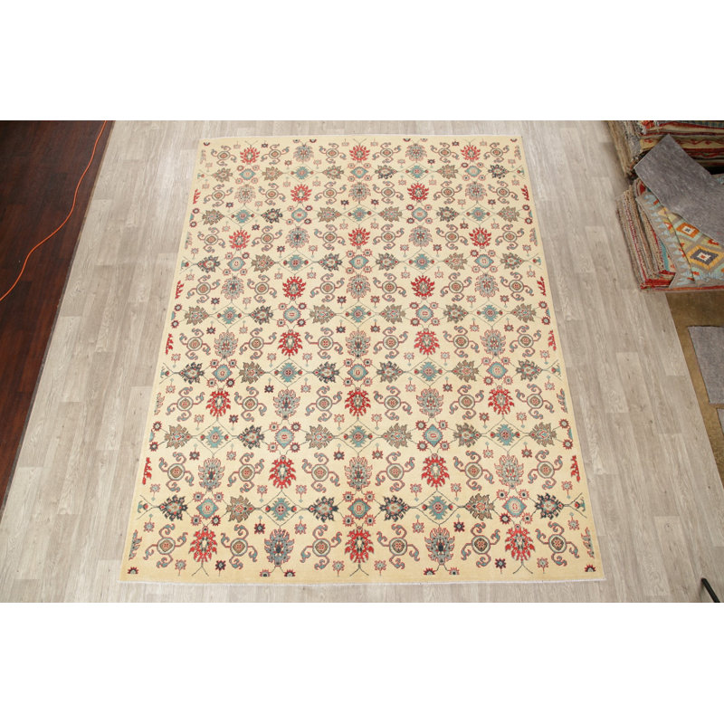 One-of-a-Kind 8'4" X 10'7" 2010s Wool Area Rug in Beige