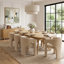 Ensemble de table de salle à manger extensible en placage de bois de 78" à 96" avec 8 fauteuils sculpturaux en chenille-1066524714