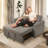 Shortridge 48.5"W 3-In-1 Convertible Linen Sleeper Sofa Bed Pull Out Couch Adjustable Backrest And Pillows-172112577