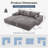 Boneless 113''Free Combination Sectional-No Assembly Required Sofa, 3 Seat Sleeper Sofa Bed Couches-532646259