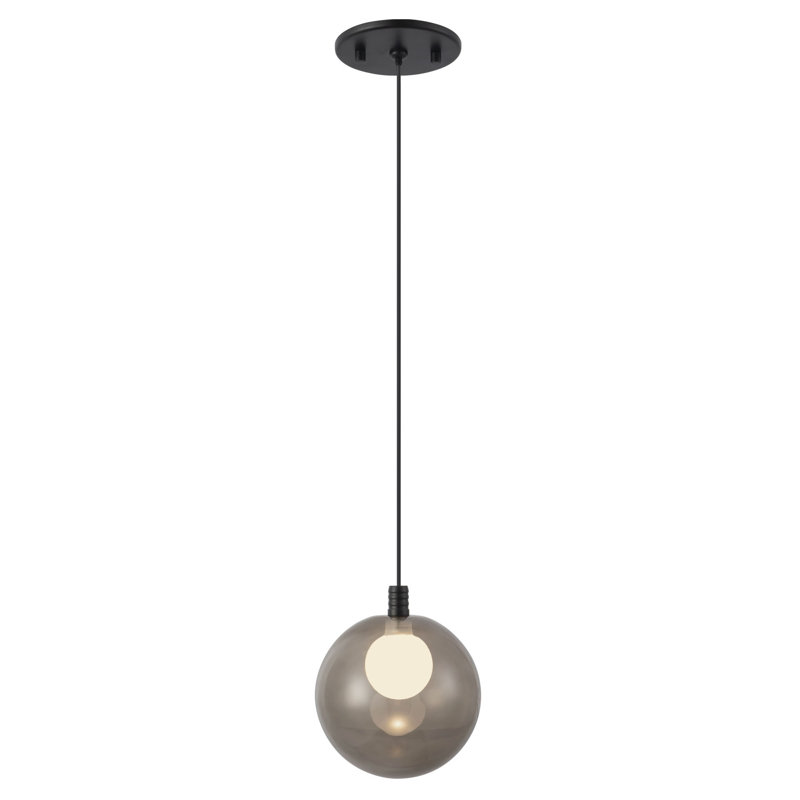 Bolla 6-in Gold dimmable LED Pendant, Matte Black
