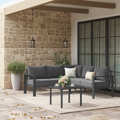 6 Pieces Metal Outdoor Sectional Furniture