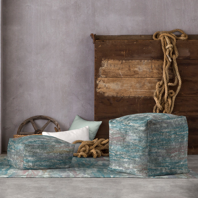 Lockland 50cm Wide Square Abstract Pouffe Ottoman