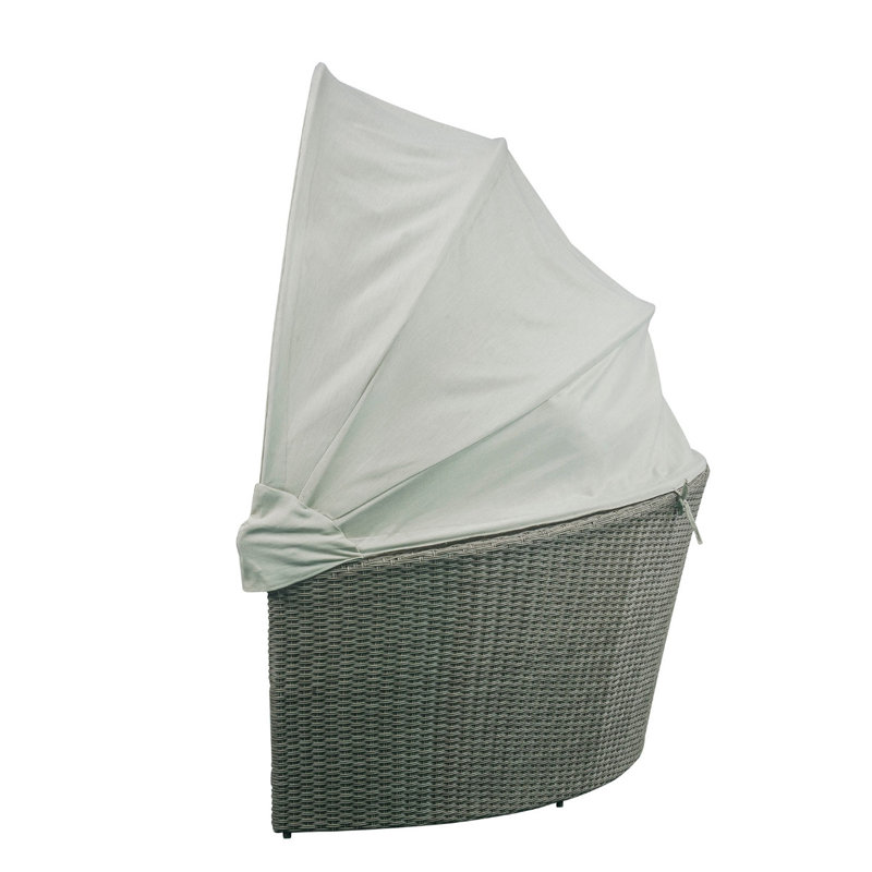 Canapé de patio avec 4 coussins et repose-pieds Conant