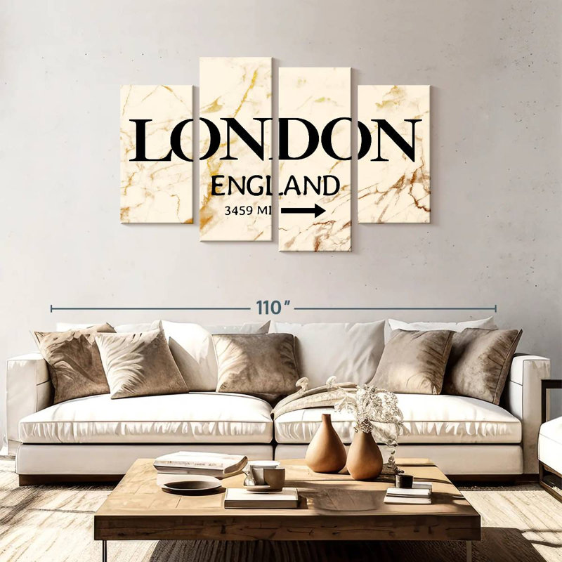 Signe de Londres, H 48 po x l 75 po