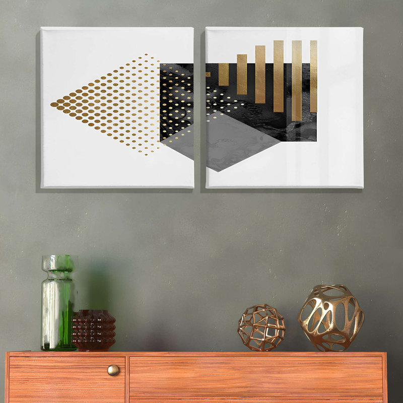 Elegant Decorative Canvas Paintings (2 Pieces), 15.8 x 15.8 Inches Each | 100% Canvas with 100% Wooden Frame | Perfect for Living Room or Bedroom Decor, Eye-Catching Art for Modern Spaces