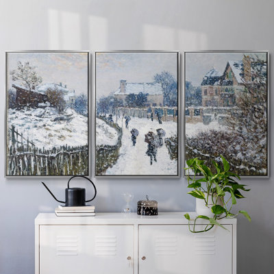 " Boulevard St.Denis, Argenteuil, Snow Effect, 1875 " 3 - Pieces Painting Print
