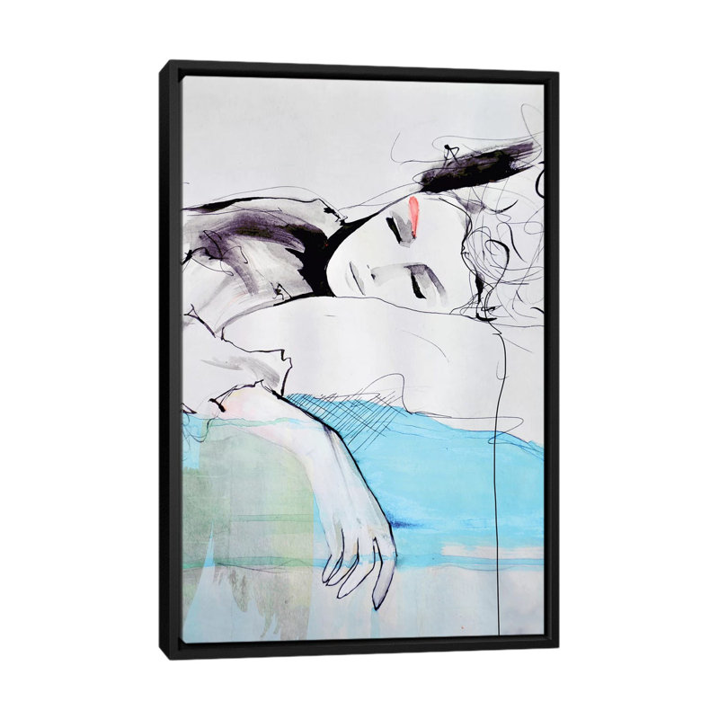 « maddelina », reproduction sur toile, H 26 po x l 18 po x P 1,5 po, Toile avec cadre noir, Pas de tapis