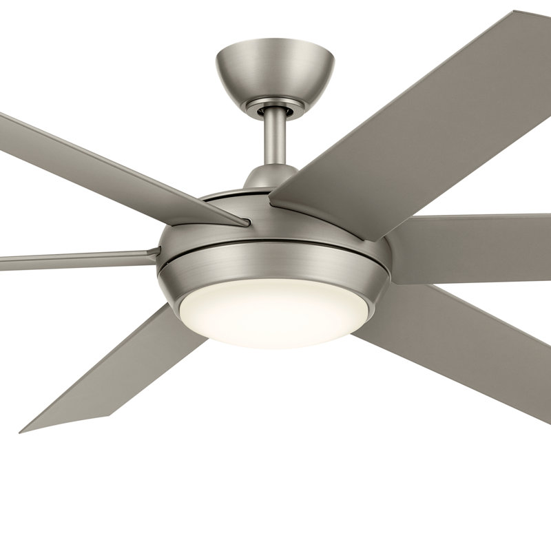 60 Inch Mint Ceiling Fan with Glass Diffuser, Brushed Nickel with Silver Blades