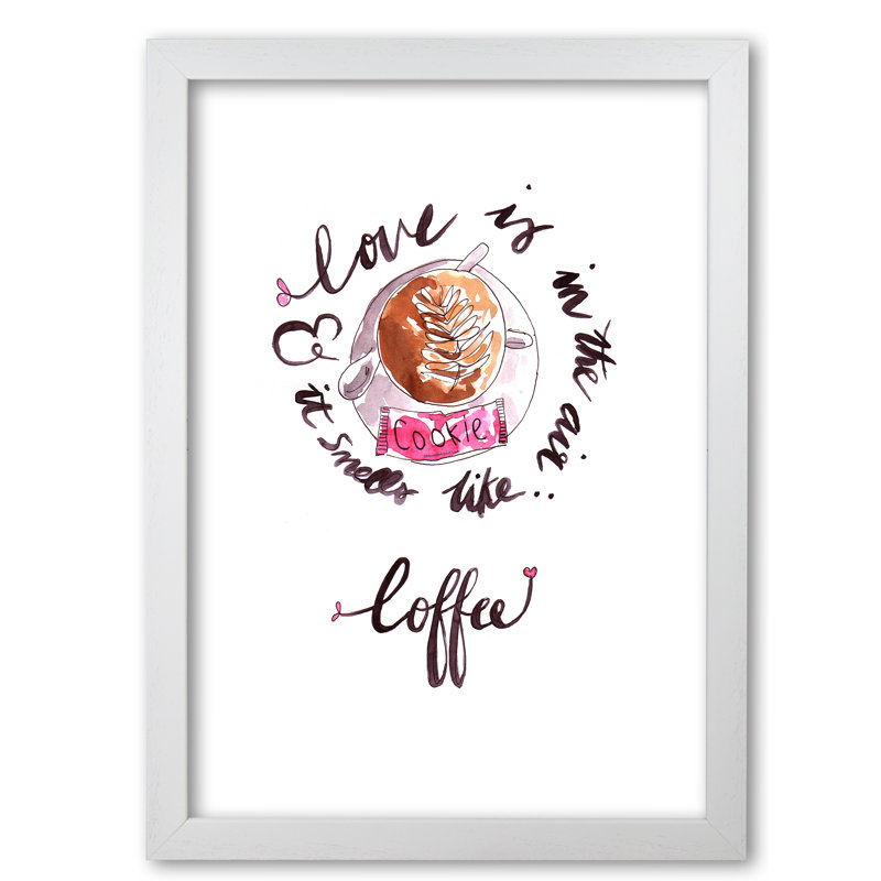 Smells Like Coffee - Print, 29.7 cm H x 21 cm W x 5 cm D, White Grain