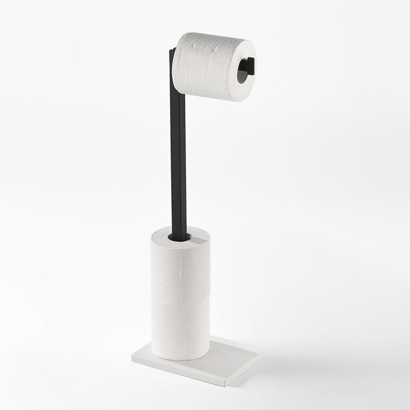 Porte-papier hygiénique sur pied, Noir mat